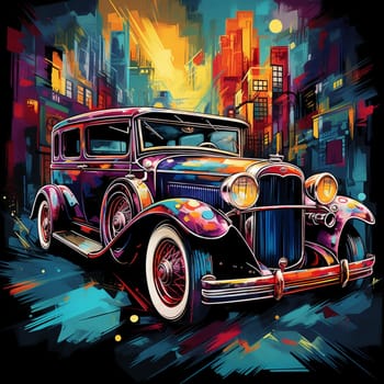 Step into the world of classic automobiles with this vibrant artwork titled 'Classic Lines, Endless Inspiration'. This piece captures the timeless beauty and allure of vintage cars, adorned with vivid graffiti art against a bustling urban backdrop. The bold and colorful art style, reminiscent of street art, adds a contemporary twist to the nostalgia-filled scene. Immerse yourself in the energy and creativity of this artwork, where classic lines meet endless inspiration.