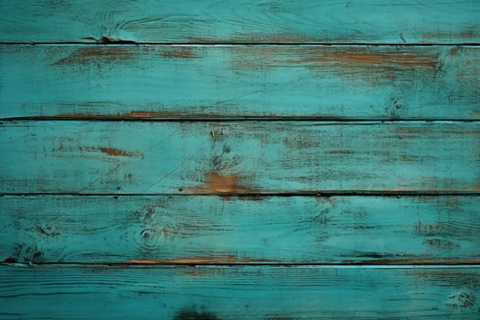 Aged wooden background in green color. Wooden surface in sea green color.