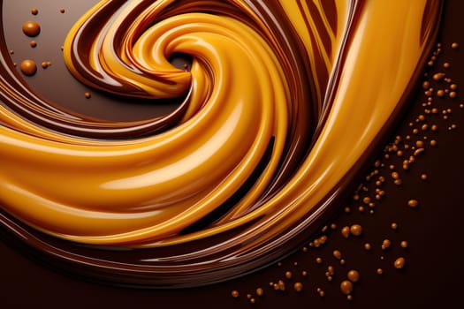 Background of mixed textures of chocolate and caramel.