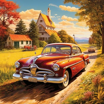 Take a trip down memory lane with this captivating artwork, Vintage in Motion: A Classic Car's Journey. Explore the beauty and nostalgia of vintage cars as they cruise through scenic landscapes, capturing the essence of a bygone era. This dreamy artwork is perfect for those seeking a touch of vintage charm and a sense of adventure.