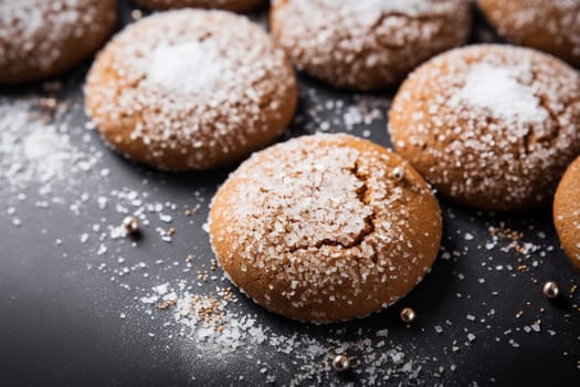 Top view of homemade delicious cookies.