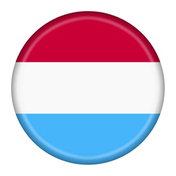 A Luxembourg flag button 3d illustration with clipping path