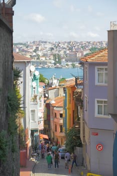 Istanbul old streets in Balat district, Turkey