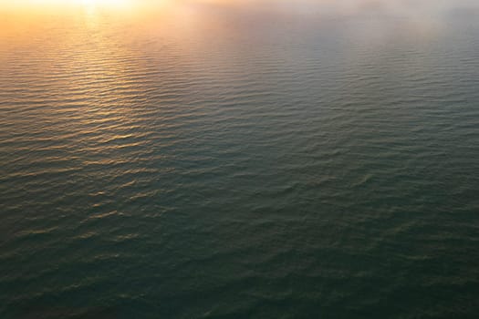 Aerial photographic documentation of a sunset over the Mediterranean sea 