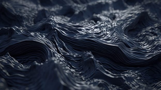 Scientific abstraction with futuristic textured tissue waves. Tech background with close-up wave bio texture. Generated AI