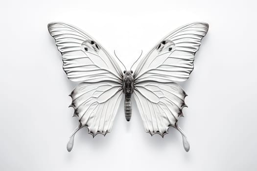 Butterfly with colorful wings isolated on white. Generative AI