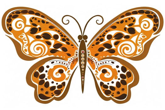 Colorful butterfly drawing isolated on withe. Generative AI