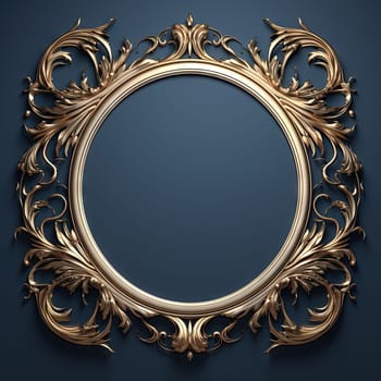 Round frame in art nouveau style with ornament. Retro frame with fairytale and magic decoration. Generated AI