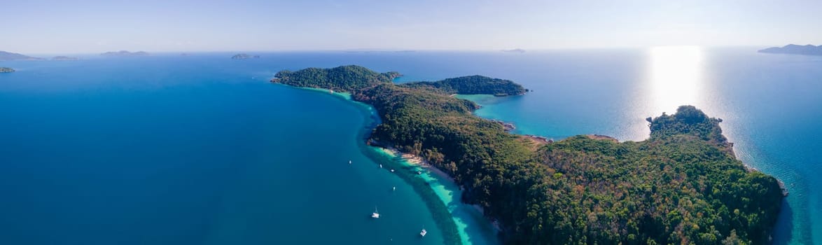 Drone top view at Koh Wai Island Trat Thailand is a tinny tropical Island near Koh Chang.