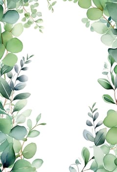 Delicate Watercolor Botanical Frame: A Romantic Summer Garden Celebration