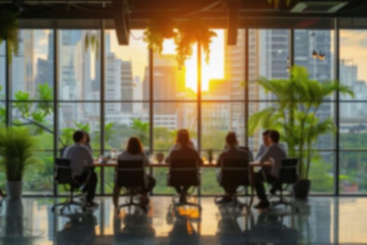 Group of Business at meeting room. Blur background. Generative AI.