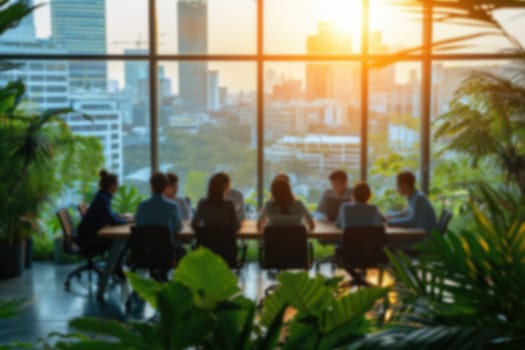 Group of Business at meeting room. Blur background. Generative AI.