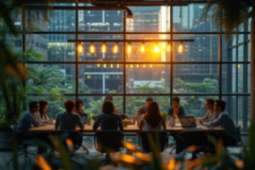 Group of Business at meeting room. Blur background. Generative AI.