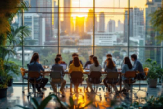 Group of Business at meeting room. Blur background. Generative AI.