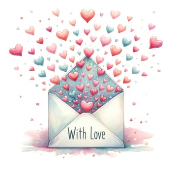 Valentines day watercolor illustration isolated for sweet clipart graphic design for print romantic greeting or invitation card or gift for holiday celebration. Vellichor.