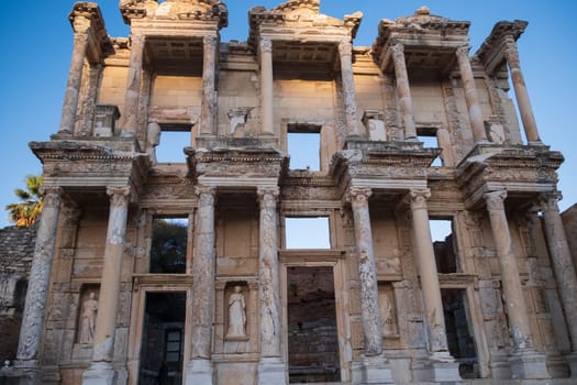 Celsus Library in ancient city Ephesus, Anatolia in Selcuk, Turkey. . High quality photo