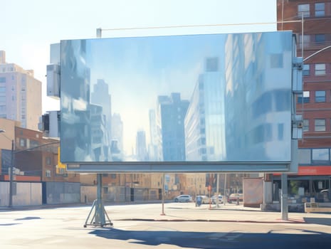 Urban Blank Billboard: A Business Advertisement on Empty City Street