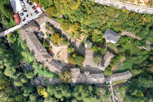 Aerial top view of Dryanovo Monastery St. Archangel Michael near the town of Dryanovo in Bulgaria