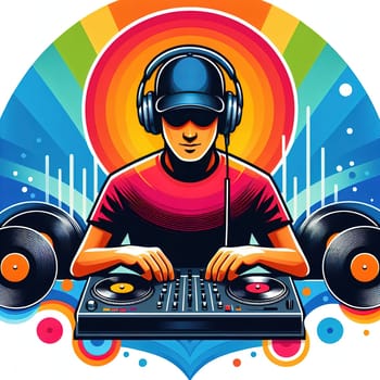 Interesting illustration for DJ Day. Generative AI. High quality illustration