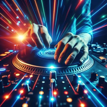 Interesting illustration for DJ Day. Generative AI. High quality illustration