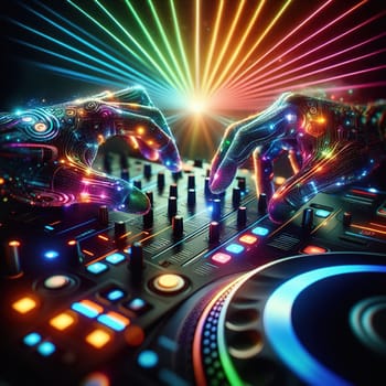 Interesting illustration for DJ Day. Generative AI. High quality illustration