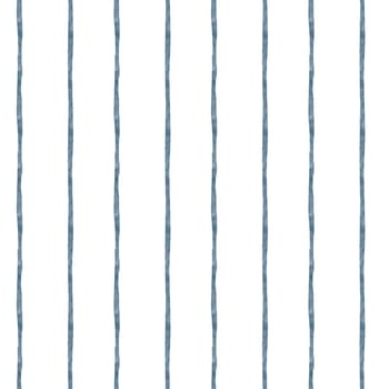 Seamless watercolor pattern with blue stripes, hand drawn. Nautical style on a white background for printing on bed linens and cozy pajamas. Abstract geometric striped illustration for fabric