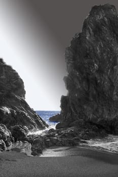 cliff of palmi beach in calabria called la tonnara