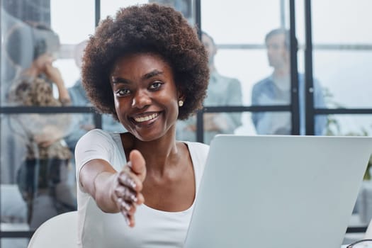 Portrait of a young business woman in an modern office