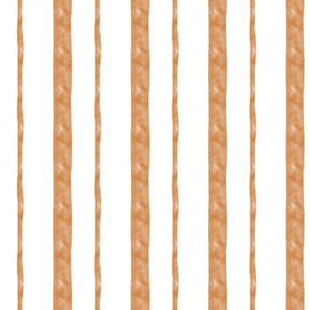 Watercolor seamless geometric pattern with brown vertical stripes. A simple illustration for printing on fabrics and bedding in boho and minimalist style. Lined up. High quality photo