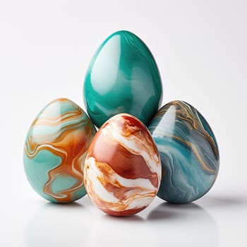 Easter eggs isolated on a white background. AI