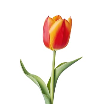 Tulip flower isolated on white background. Useful for beautiful floral design on holiday AI