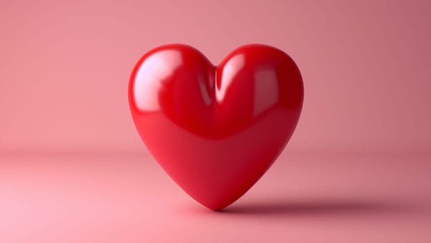 Red heart on pink background. A great symbol of love, care and relationships. Valentine's Day. High quality photo. Copy space, space for text.