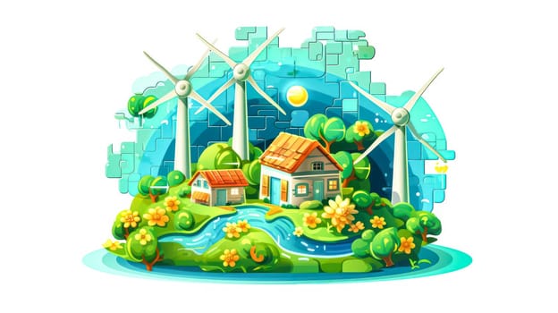 World Environment Day puzzle banner. Protect nature and ecology. Earth Day. Globe with elements of ecology. Graphic, web design, marketing, print materials. Ecology concept.