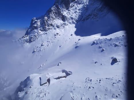 Amazing panorama in winter in a sunny day mountain peak, Austria High quality photo