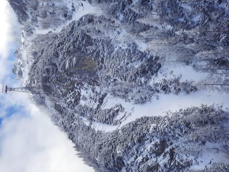 Amazing panorama in winter in a sunny day mountain peak, Austria High quality photo