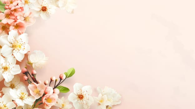 Peach blossoms in full splendor, delicate petals unfurling against a colorful backdrop. A mesmerizing celebration of nature's ephemeral beauty.