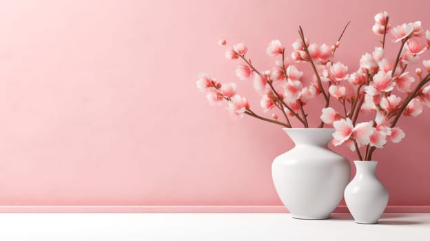 Peach blossoms in full splendor, delicate petals unfurling against a colorful backdrop. A mesmerizing celebration of nature's ephemeral beauty.