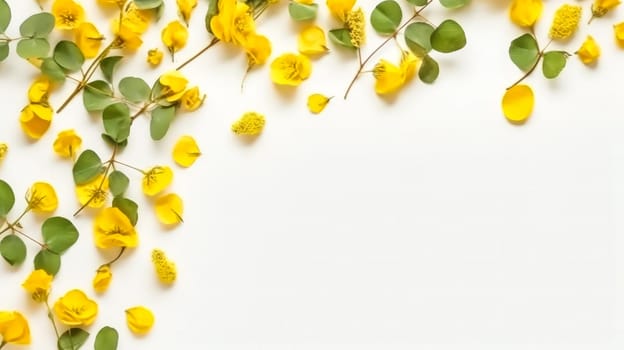 Vibrant and isolated set of yellow crocus flowers on a clean white background, showcasing the delicate beauty of these blossoms. Perfect for various floral concepts.