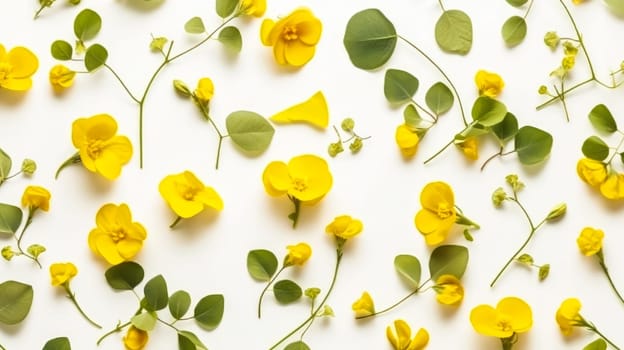 Vibrant and isolated set of yellow crocus flowers on a clean white background, showcasing the delicate beauty of these blossoms. Perfect for various floral concepts.