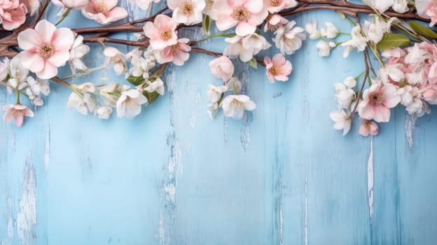 Peach blossoms in full splendor, delicate petals unfurling against a colorful backdrop. A mesmerizing celebration of nature's ephemeral beauty.