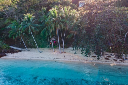 Koh Wai Island Trat Thailand is a tinny tropical Island near Koh Chang. wooden bamboo hut bungalow on the beach