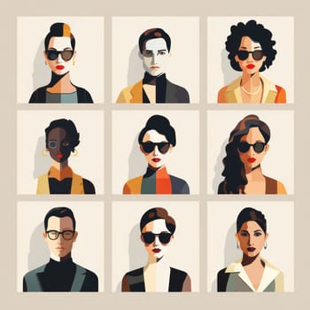 Stylish Female Avatar with Hipster Glasses in Modern Flat Design