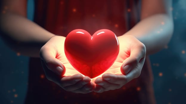 giving heart charity donation concept, ai