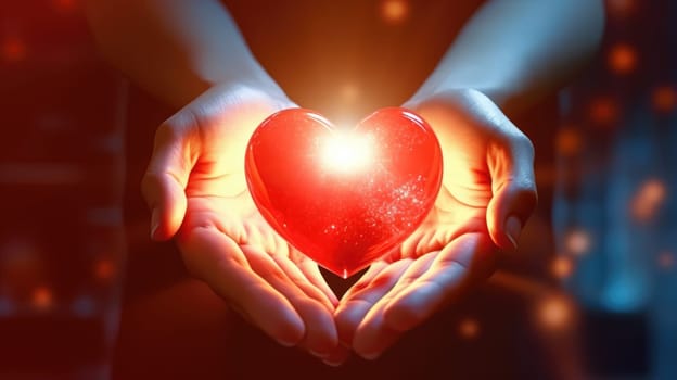 giving heart charity donation concept, ai