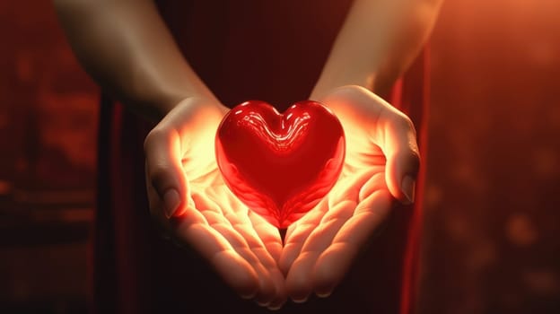 giving heart charity donation concept, ai