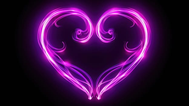 Neon Love: Glowing Heart Symbol, a Bright and Modern Abstract Illustration on Pink Background