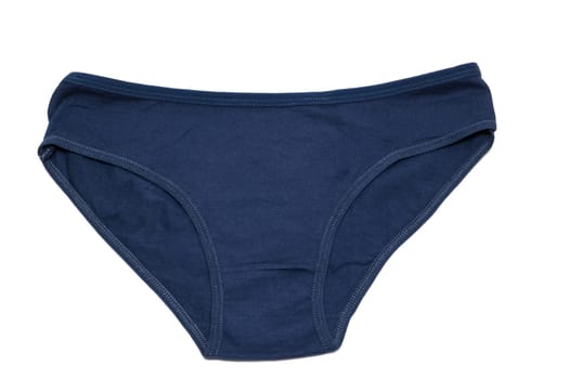 Blue female underpants isolated on a white background
