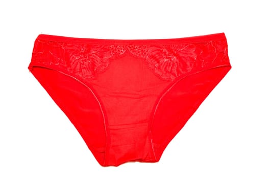Red female underpants isolated on a white background