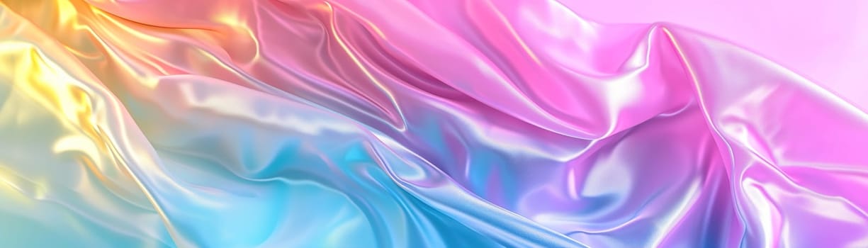 Holographic surface. Abstract gradient background in pastel colors. Multicolor, versatile backdrop for any creative project or design. Pink, blue, soft hues. Generative AI