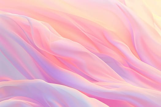 Abstract gradient background with waves in pastel colors. Winter, spring theme. Peaceful versatile backdrop for any creative project or design. Pink, peach, soft hues. Generative AI